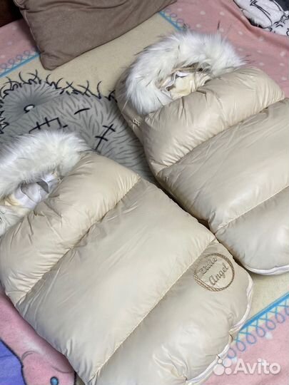 Зимний конверт в коляску на овчине