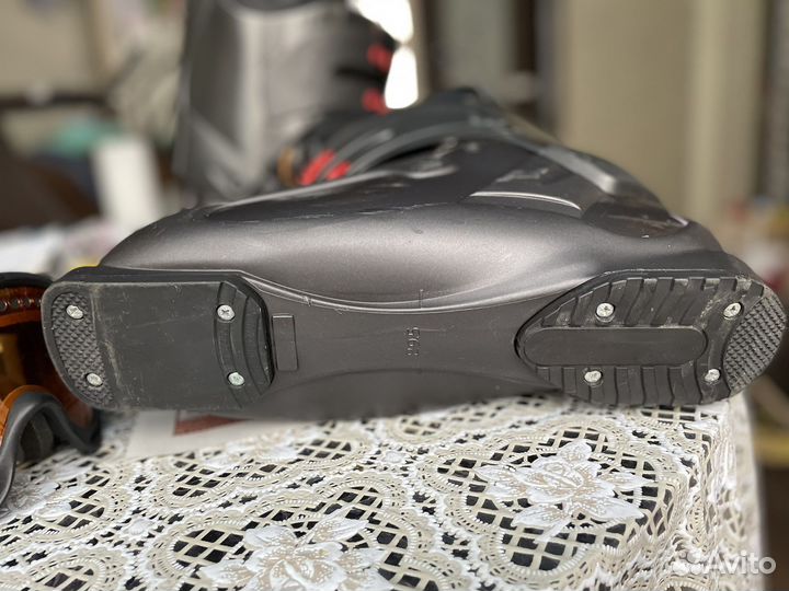 Лыжи +ботинки горнолыжные 29,5р +очки + сумка