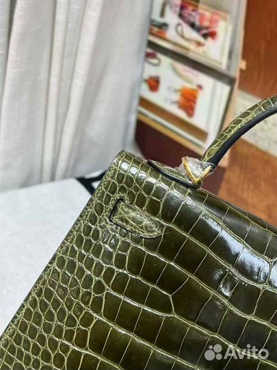 Сумка женская Hermes Kelly 25 кожа крокодила