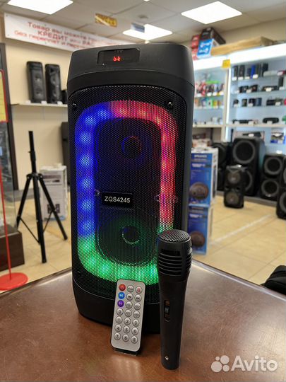 Колонка караоке ZQS 4245 мощный аккумулятор