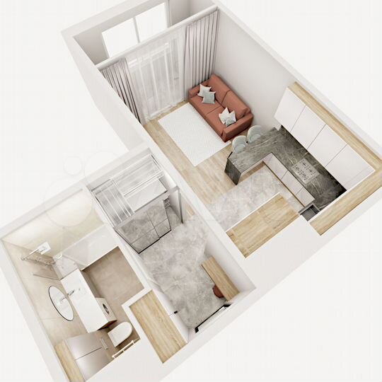 Квартира-студия, 28,4 м², 6/9 эт.