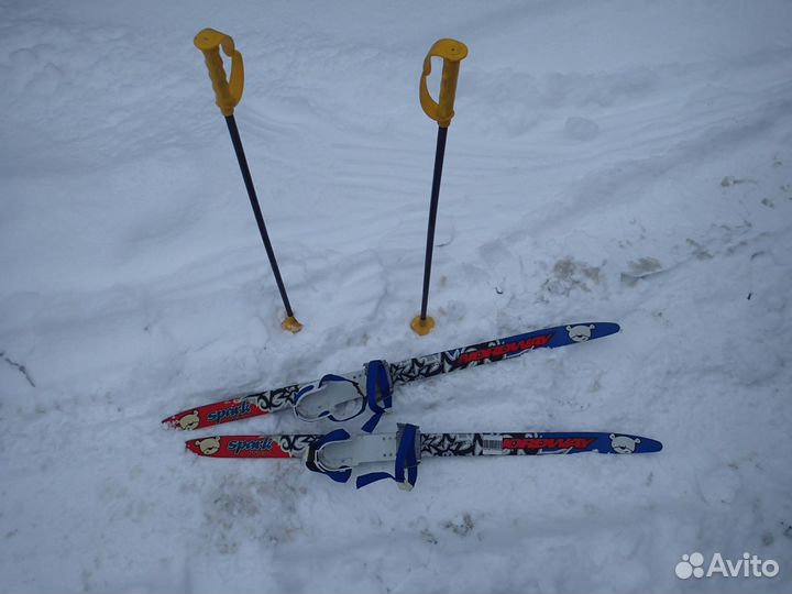 Лыжи детские и палки 3-5 лет 2 комплекта