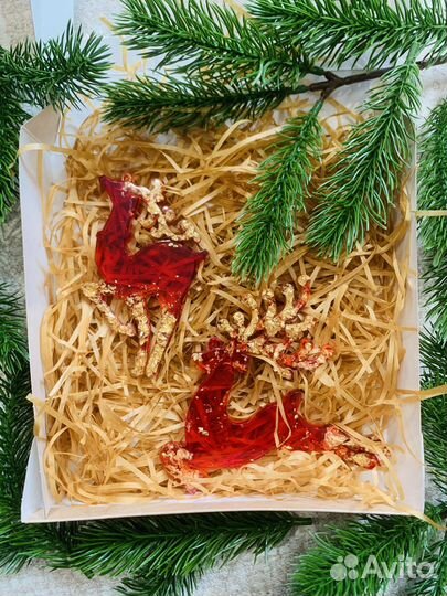 Елочные новогодние игрушки из эпоксидной смолы