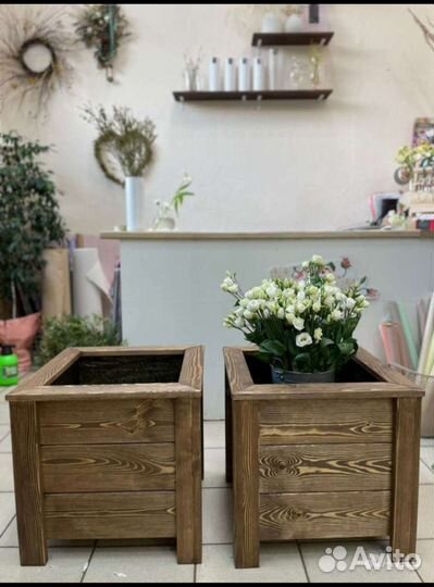 Кашпо деревянное уличное