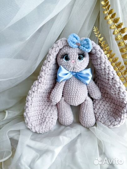 Вязаная зайка, ирушка заяц, зайчик