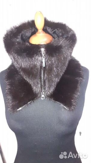 Воротник-снуд из меха норки на молнии