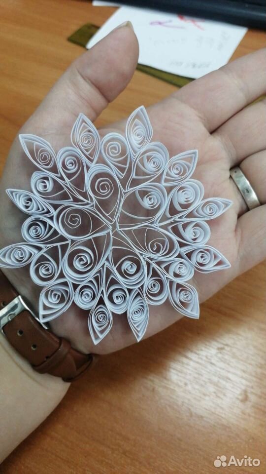 Идея: Снежинки из бумаги в технике квиллинга