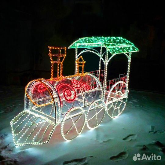 Новогодние световые фигуры и надписи