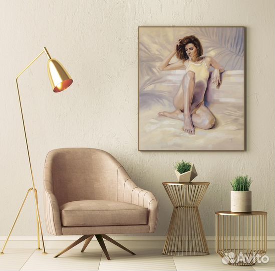 Картина маслом Утомленная солнцем Девушка Женщина