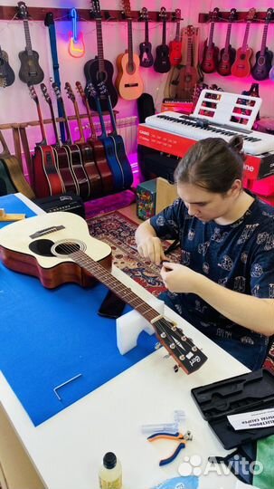 Замена струн, ремонт гитар, настройка гитары
