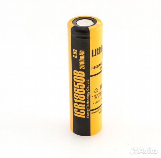 Аккумулятор ET ICR18650B (3.7В, 2000мАч, Li-Ion )