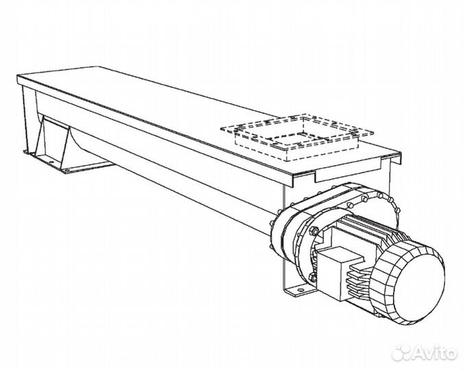 Шнековый транспортер лотковый с крышкой 5м