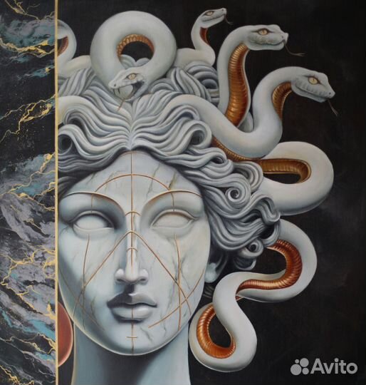 Медуза Горгона. Картина маслом