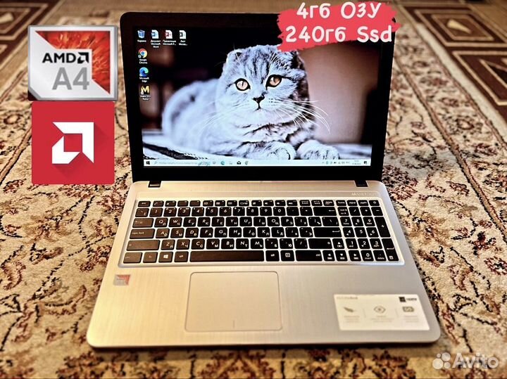 Бизнес Ноутбук Asus Amd A4-9125/240 ssd/4гб/R3