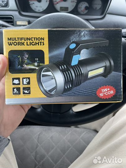 Фонарик светодиодный аккумуляторный новый