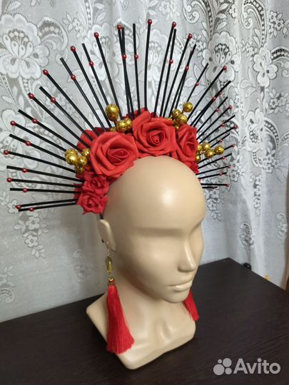 Корона с серьгами, комплект Соблазн