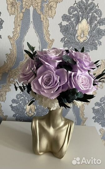 Розы в кашпо стабилизированные цветы