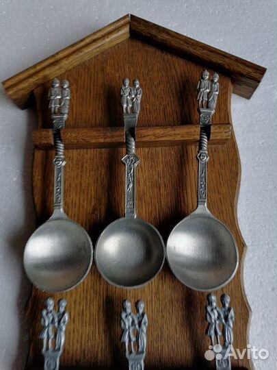 Набор старых оловянных ложек Германия