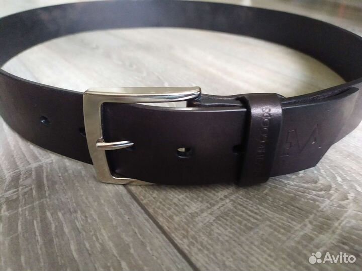 Мужской кожаный ремень ручной работы 117 см