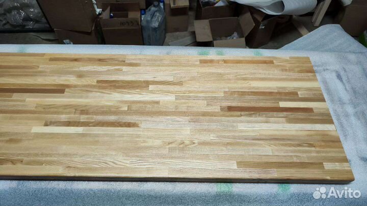 Столешница для ванной из массива ясеня