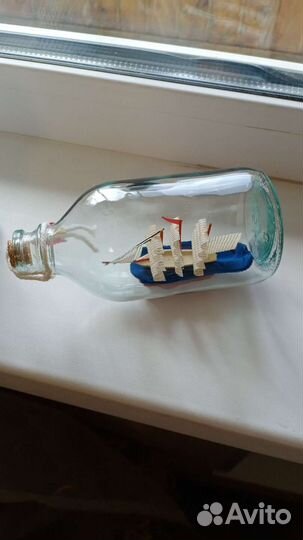 Корабль в бутылке 14х6х8