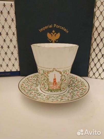 Кофейная пара. лфз. Костяной фарфор. Редкая