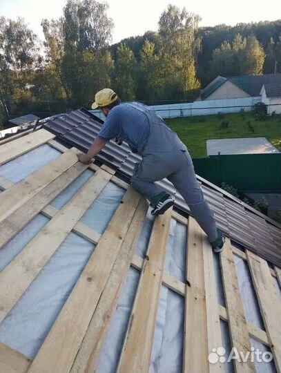 Строительная бригада, кровельщики