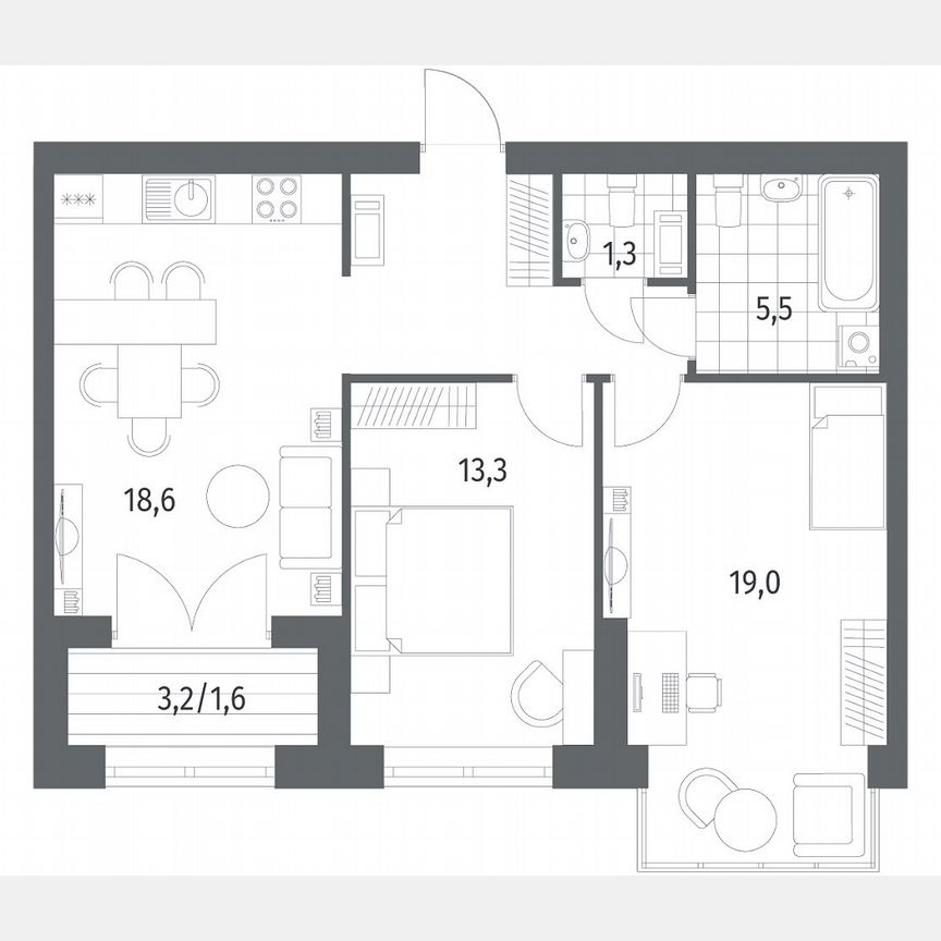 2-к. квартира, 66,8 м², 9/11 эт.