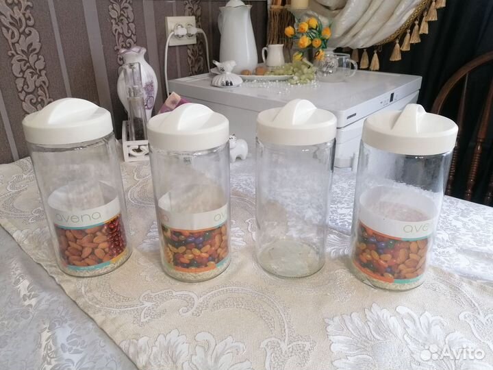 Банки для сыпучих продуктов стекло