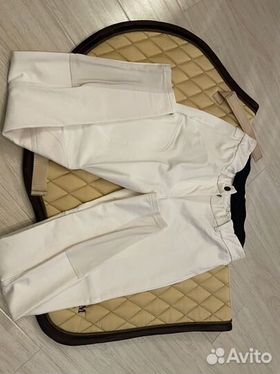 Белые стартовые бриджи для конного спорта fouganza