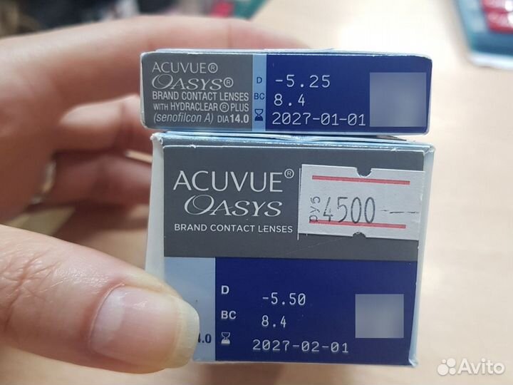 Линзы контактные acuvue oasys -5.50 -5.25