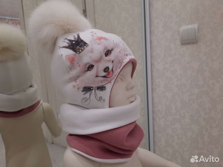 Шапка+снуд,для девочки