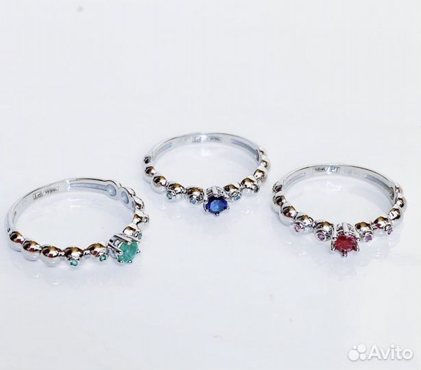 Кольцо из платины с сапфирами