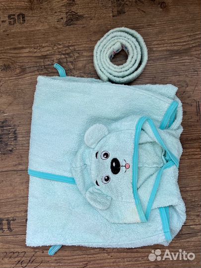 Халат LEO махровый голубой 104-110