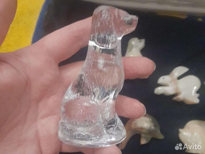 Статуэтки животных из камня и хрусталя