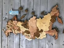 Деревянная карта России с подсветкой