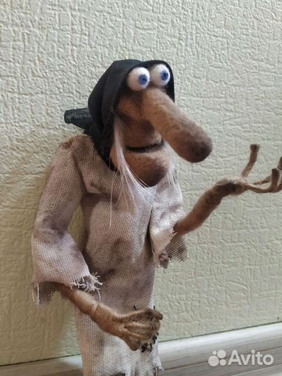 Баба Яга по мотивам Домовёнок Кузя)валяная игрушка