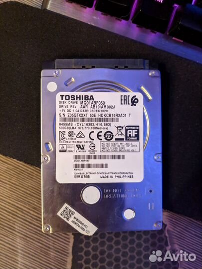 Жесткий диск 500 гб 2.5 Toshiba
