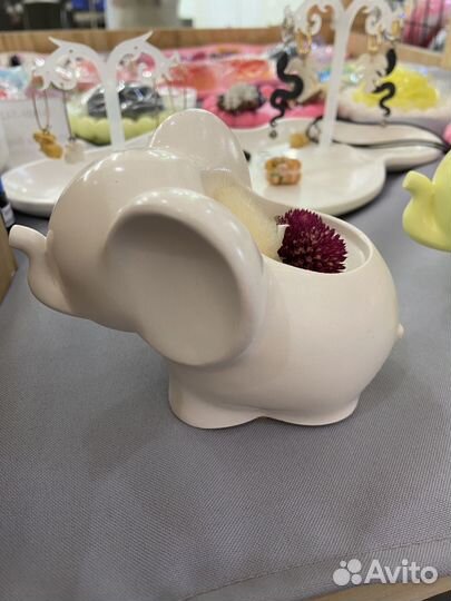 Ароматическая свеча в гипсовом кашпо