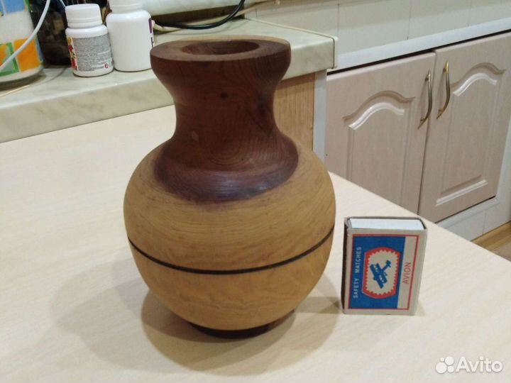 Деревянная ваза ручной работы
