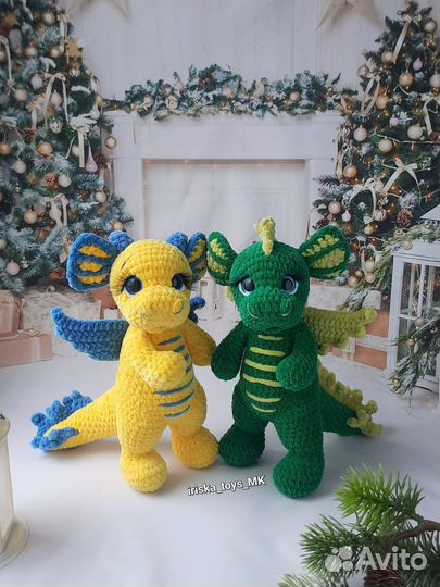 Вязаный дракон мягкая игрушка ручной работы