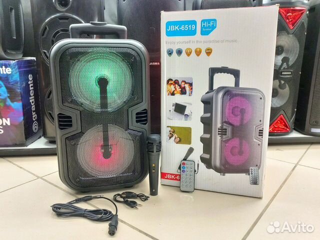 Большая колонка с микрофоном 100вт JBK-6519