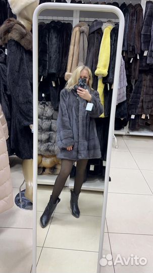 Шуба норковая гикарная графит 48/50/52 рр