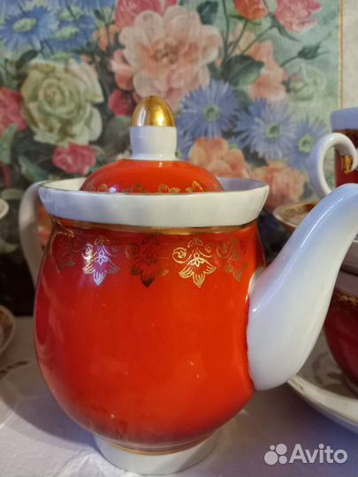 Остатки сервиза чайного СССР Рубин Барановка