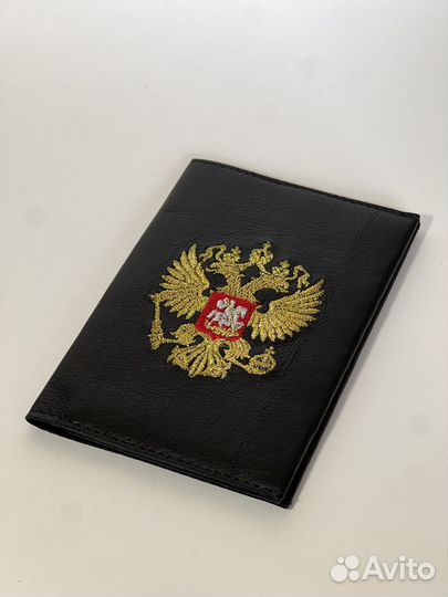 Обложка на паспорт нат. кожа+замша черная