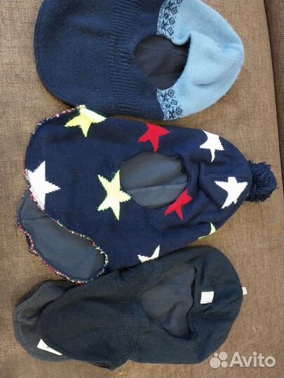 Продам пакетом детские головные уборы, варежки б/у