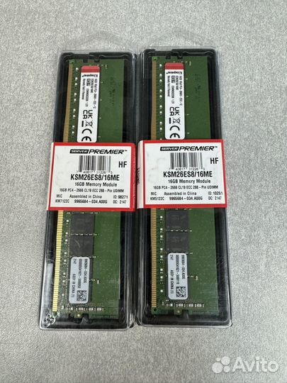 Оперативная Память DDR4 16Г 2666мгц ECC Kingston