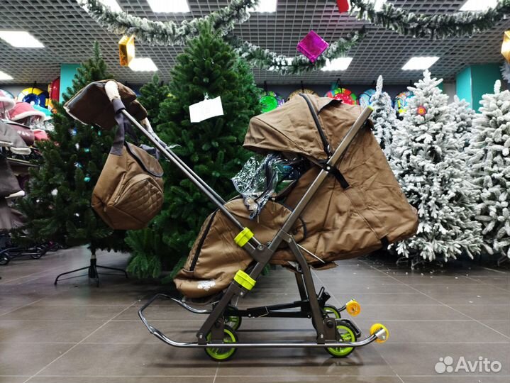 Санки коляска Galaxy 3-2T бронза