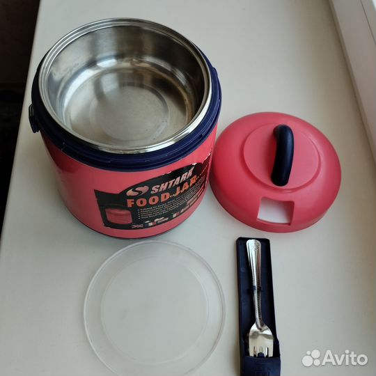 Термос ланч-бокс из нержавейки для еды и напитков