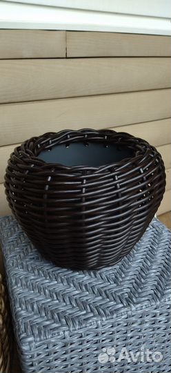 Кашпо 5 литров из искусственного ротанга